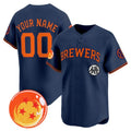 Custom Milwaukee Brewers x Dragon Ball Navy JEROMEN Vapor Premier Limited Jersey - All Stitched