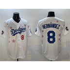 Los Angeles Dodgers #8 Enrique Hern¨¢ndez White JEROMEN 2025 Tokyo Series Limited Stitched Jersey
