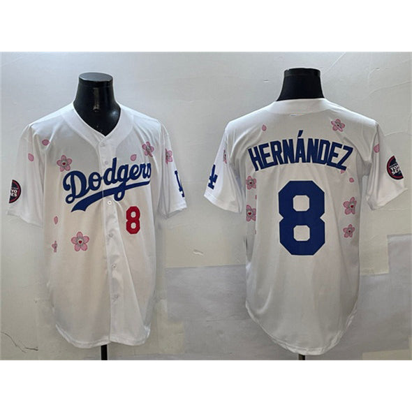 Los Angeles Dodgers #8 Enrique Hern¨¢ndez White JEROMEN 2025 Tokyo Series Limited Stitched Jersey