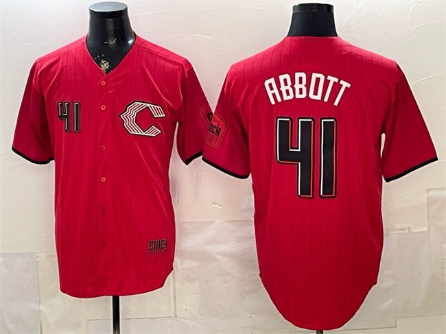 Cincinnati Reds #41 Andrew Abbott Red JEROMEN 2026 City Connect Stadium Stitched Jersey