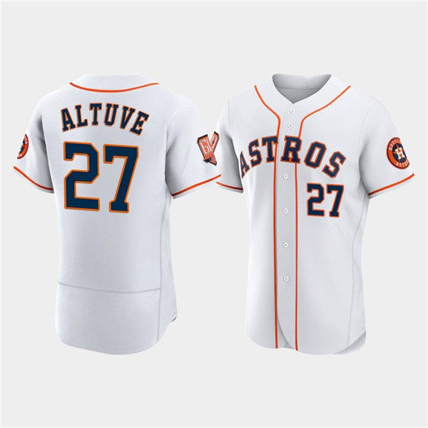 Houston Astros #27 Jose Altuve White JEROMEN 60th Anniversary Flex Base Stitched Jersey
