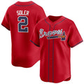 Atlanta Braves #2 Jorge Soler Red JEROMEN 2024 Alternate Limited Stitched Jersey