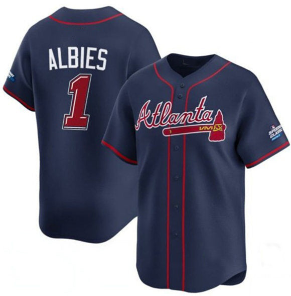 Atlanta Braves #1 Ozzie Albies Navy JEROMEN 2025 Speedway Classic Alternate Limited Stitched Jersey
