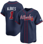 Atlanta Braves #1 Ozzie Albies Navy JEROMEN 2025 Speedway Classic Alternate Limited Stitched Jersey