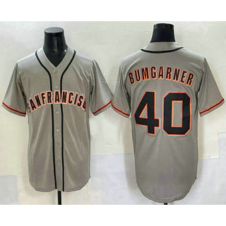 San Francisco Giants #40 Madison Bumgarner Grey JEROMEN Cool Base Stitched Jersey