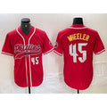Philadelphia Phillies #45 Zack Wheeler Number Red JEROMEN Cool Base Stitched Jersey 2