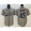 Chicago White Sox #45 Michael Jordan Grey JEROMEN Cool Base Stitched Jersey 2