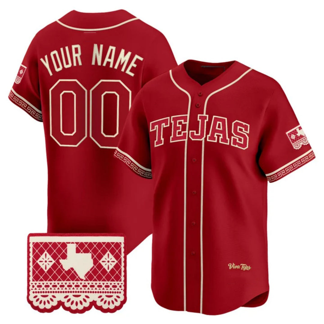 Custom Texas Rangers 2026 City Connect Stadium Red JEROMEN Stitched Jersey