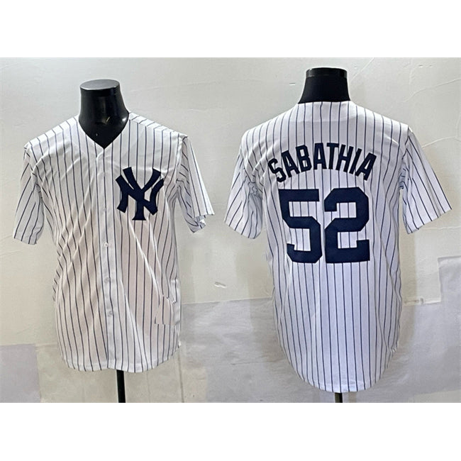 New York Yankees #52 C.C. Sabathia White JEROMEN Cool Base Stitched Jersey