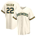 Milwaukee Brewers #22 Christian Yelich White JEROMEN Home Replica Jersey