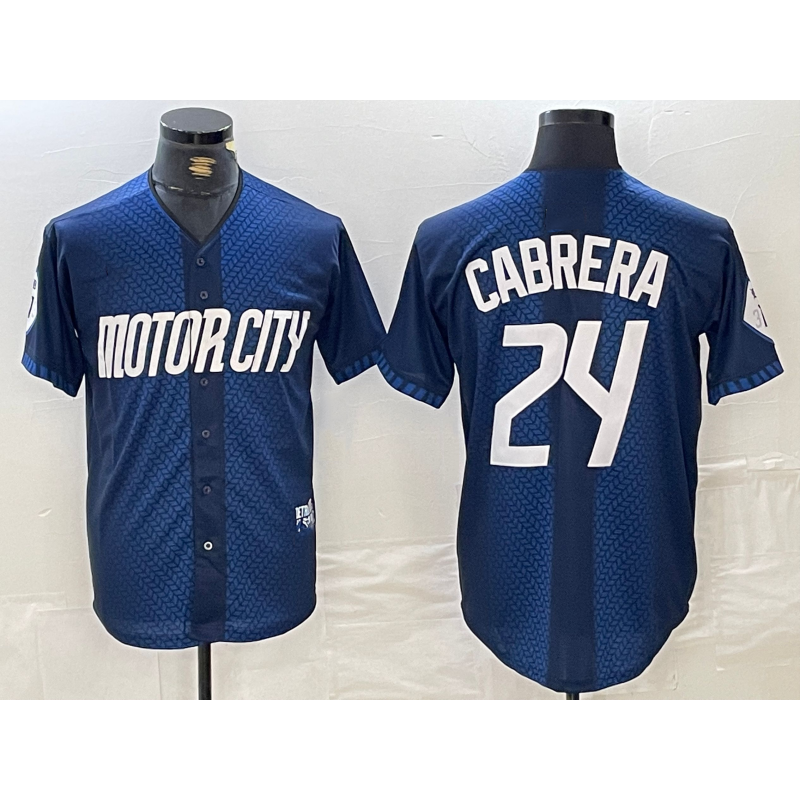 Detroit Tigers #24 Miguel Cabrera Navy JEROMEN 2024 City Connect Cool Base Limited Stitched Jersey