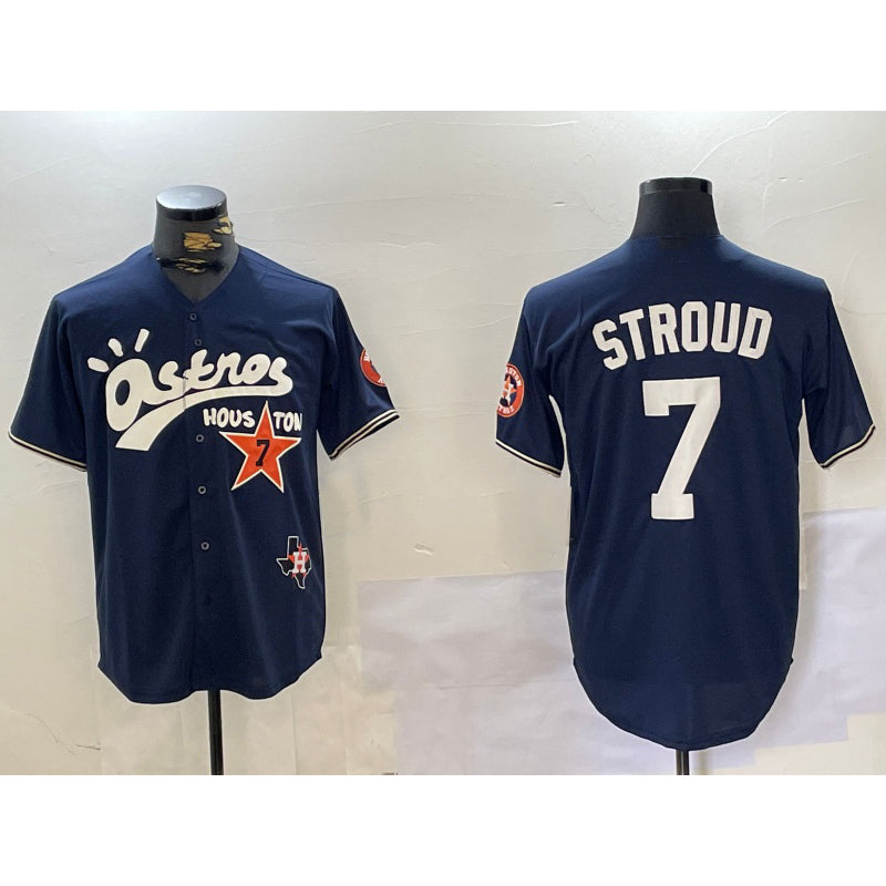 Houston Astros #7 CJ Stroud Navy JEROMEN Cactus Jack Vapor Premier Stitched Jersey