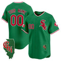 Custom Chicago White Sox Mexico Vapor Premier Limited Jersey ¨C Illinois Patch ¨C Green JEROMEN