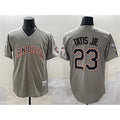 San Diego Padres #23 Fernando Tatis Jr. Gray JEROMEN Fashion Throwback With Patch Cool Base Stitched Jersey