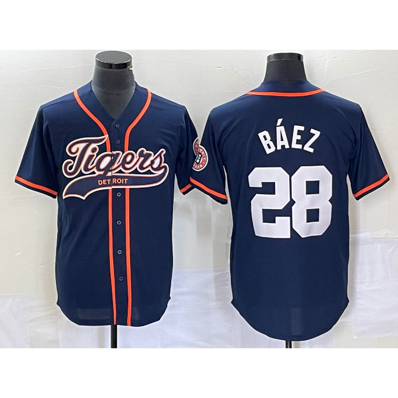 Detroit Tigers #28 Javier B¨¢ez Navy JEROMEN Cool Base Stitched Jersey
