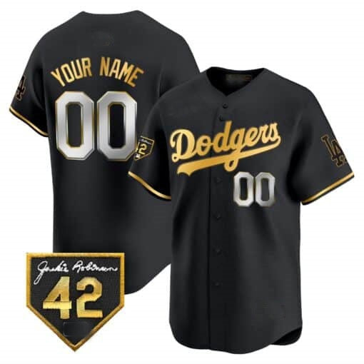 Custom Los Angeles Dodgers 2024 Jackie Robinson Patch Vapor Premier Limited Jersey ¨C All Stitched-Black JEROMEN