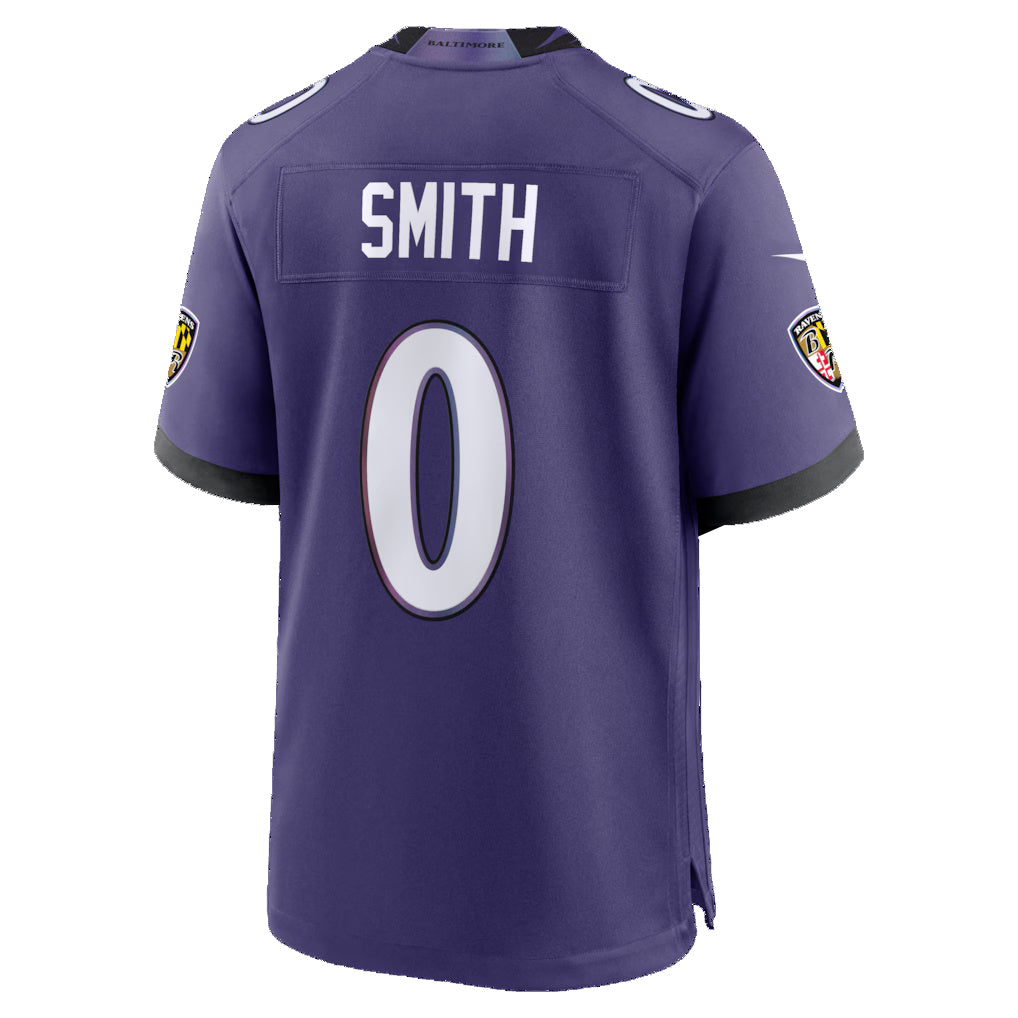 B.Ravens #0 Roquan Smith Purple JEROMEN Team Game Jersey 2