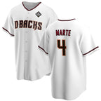 Arizona Diamondbacks #4 Ketel Marte White JEROMEN 2023 World Series Cool Base Stitched Jersey