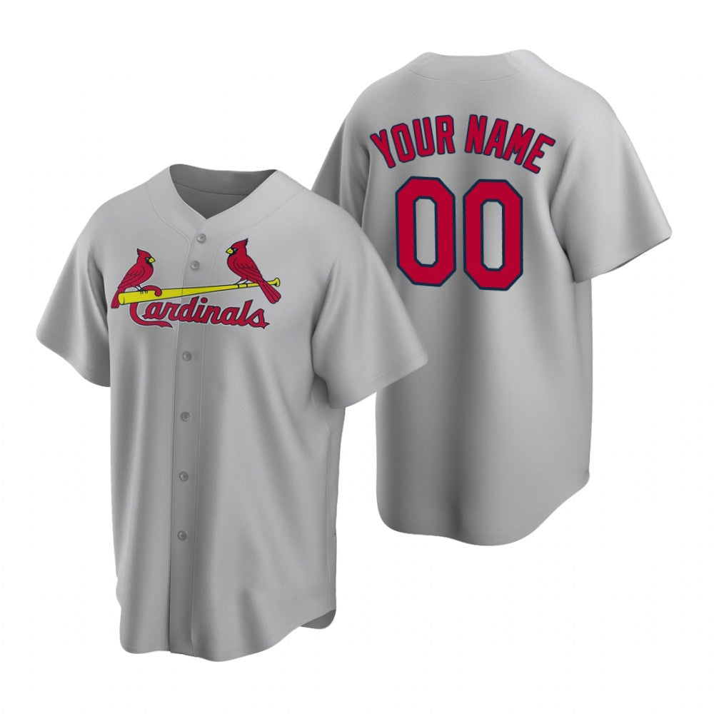 Custom St. Louis Cardinals Gray JEROMEN Stitched Cool Base Road Jersey