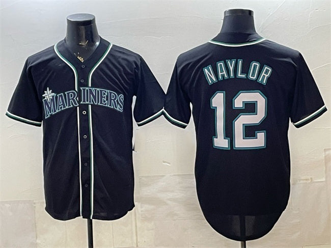 Seattle Mariners #12 Josh Naylor 2026 Fashion Replica Black JEROMEN Out Stitched Jersey