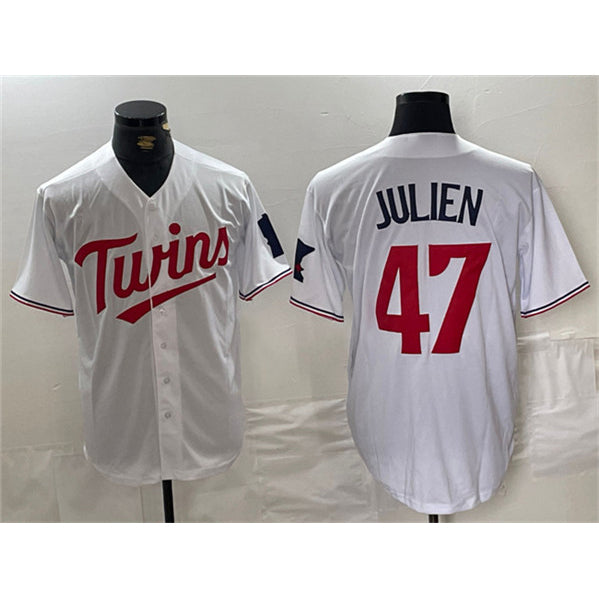 Minnesota Twins #47 Edouard Julien White JEROMEN Cool Base Stitched Jerseys