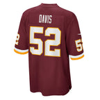 W.Football Team #52 Jamin Davis Burgundy JEROMEN Game Jersey