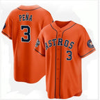 Houston Astros #3 Jeremy Pe?a Orange JEROMEN 2022 World Series Home Stitched Jersey