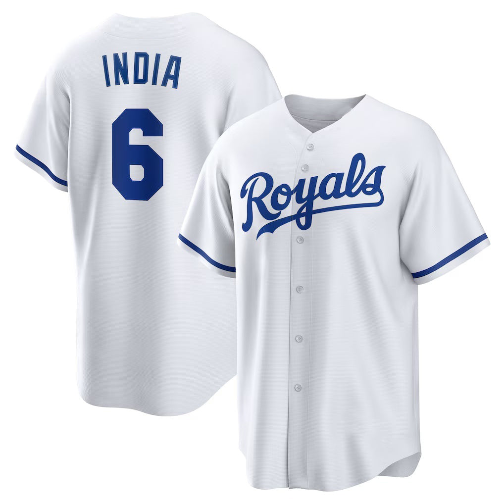 Kansas City Royals #6 Jonathan India White JEROMEN Home Replica Player Jersey