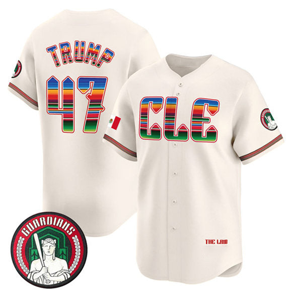 Cleveland Guardians #47 Donald Trump Cream JEROMEN Mexico Vapor Premier Limited Stitched Jersey