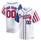 Custom Atlanta Braves White JEROMEN 2024 Independence Day Vapor Premier Limited Jersey ¨C All Stitched
