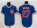 Chicago Cubs #27 Seiya Suzuki Royal JEROMEN 150th Anniversary Throwback Vapor Limited Stitched Jersey