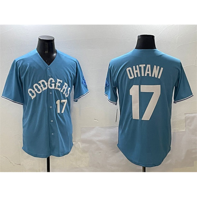 Los Angeles Dodgers #17 Shohei Ohtani Light Blue JEROMEN Limited Stitched Jersey