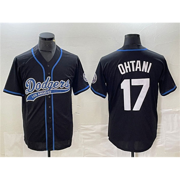 Los Angeles Dodgers #17 Shohei Ohtani Black JEROMEN Cool Base With Patch Stitched Jersey 2