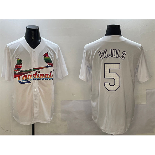 St. Louis Cardinals #5 Albert Pujols White JEROMEN Cool Base Stitched Jersey