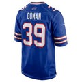 B.Bills #39 Tommy Doman Royal JEROMEN Team Game Jersey