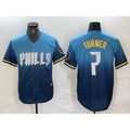 Philadelphia Phillies #7 Trea Turner Blue JEROMEN 2024 City Connect Limited Stitched Jersey