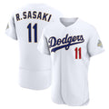 Los Angeles Dodgers #11 Roki Sasaki White JEROMEN 2026 Gold Collection Authentic Jersey
