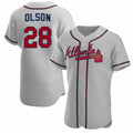 Atlanta Braves #28 Matt Olson Gray JEROMEN Flex Base Stitched Jersey