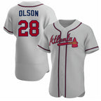 Atlanta Braves #28 Matt Olson Gray JEROMEN Flex Base Stitched Jersey