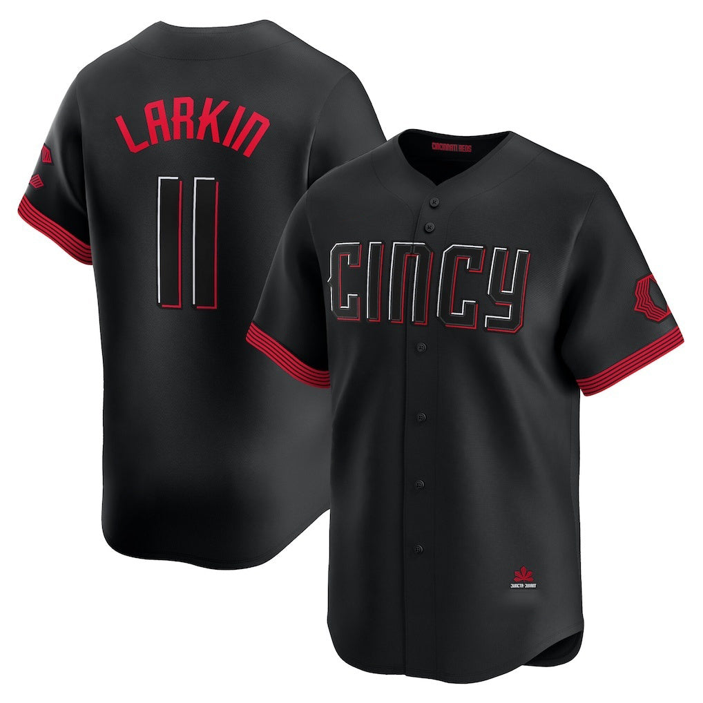 Cincinnati Reds #11 Barry Larkin Black JEROMEN City Connect Limited Player Jersey