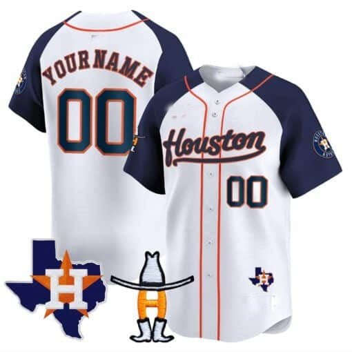 Custom Houston Astros Houston Rodeo Patch Vapor Premier Limited Jersey ¨C White 3 JEROMEN