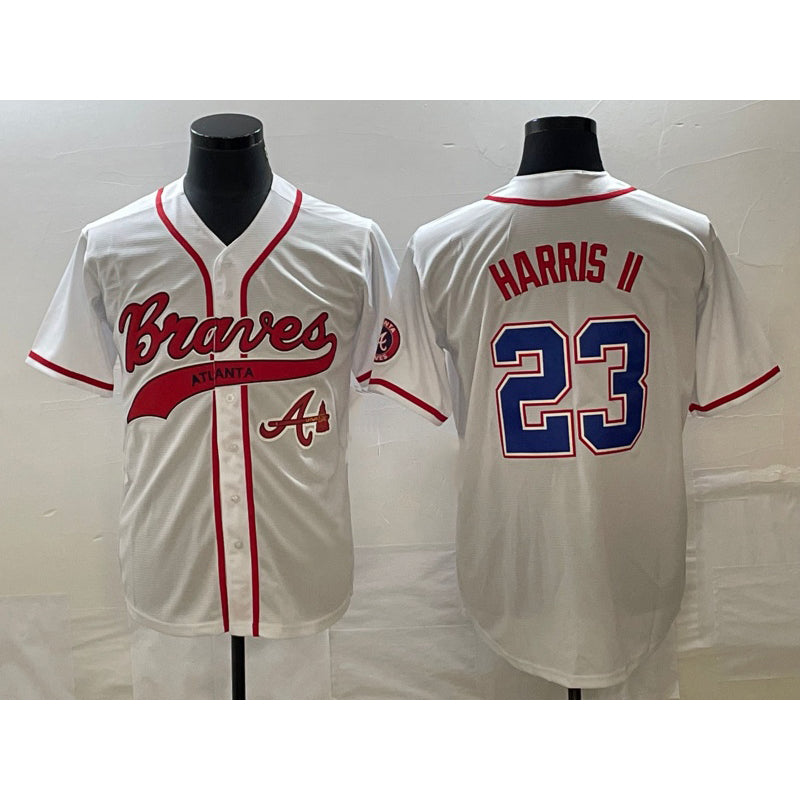 Atlanta Braves #23 Michael Harris II White JEROMEN Cool Base With Patch Stitched Jersey