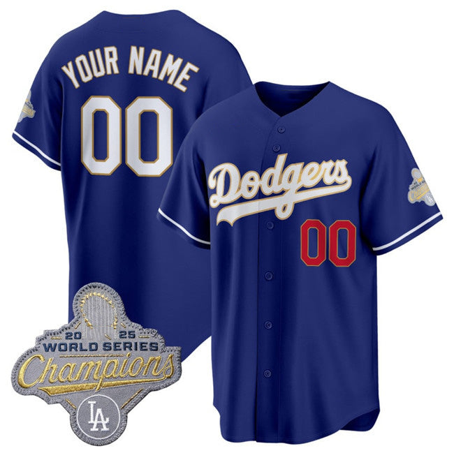 Custom Los Angeles Dodgers ACTIVE PLAYER Royal JEROMEN 2026 Alternate Gold Collection Stadium Stitched Jersey