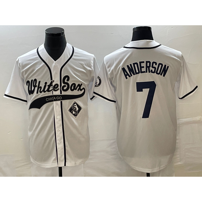 Chicago White Sox #7 Tim Anderson White JEROMEN Cool Base Stitched Jersey 2