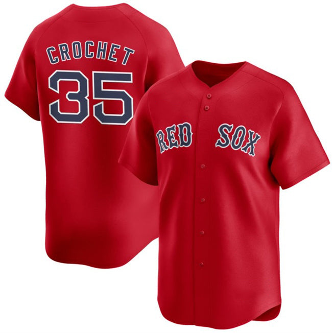 Boston Red Sox #35 Garrett Crochet Red JEROMEN 2024 Alternate Limited Stitched Jersey