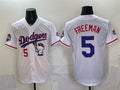 Los Angeles Dodgers #5 Freddie Freeman White JEROMEN Hello Kitty Night 2025 World Series Champions Patch Stitched Jersey
