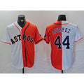 Houston Astros #44 Yordan Alvarez White Orange JEROMEN Split Stitched Jersey