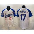 Los Angeles Dodgers #17 Shohei Ohtani White Royal JEROMEN 2025 World Series Champions Patch Tokyo Series Limited Stitched Jersey