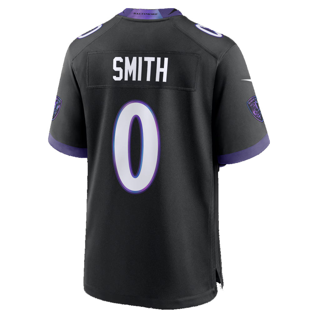 B.Ravens #0 Roquan Smith Black JEROMEN Alternate Game Jersey