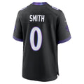 B.Ravens #0 Roquan Smith Black JEROMEN Alternate Game Jersey
